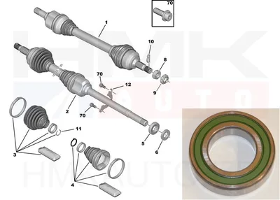 Veovõlli tugilaager Citroen C5/Peugeot 508 - PSA 324708 - OE - 100% Genuine Part