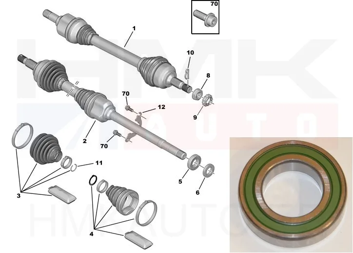 Veovõlli tugilaager Citroen C5/Peugeot 508 - PSA 324708 - OE - 100% Genuine Part