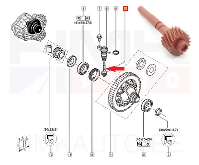 Pignon d'entraînement de comteur de vitesse OEM Renault Trafic 18H - REN 8200043849 - OE - 100% Genuine Part