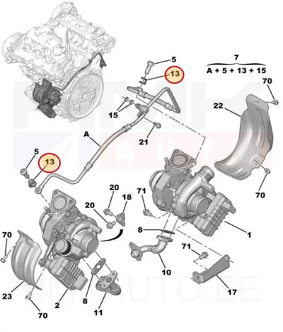 Turbo õlitustoru tihend OEM Citroen/Peugeot - PSA 038030 - OE - 100% Genuine Part