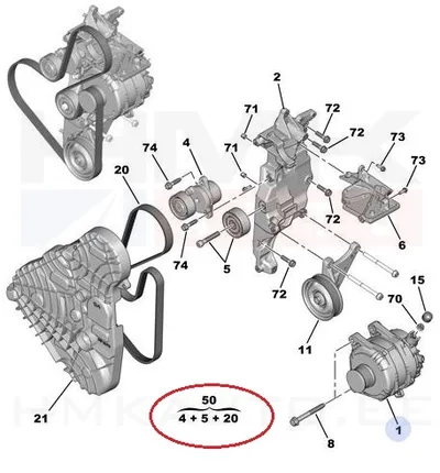 Mitmikkiilrihma komplekt OEM Jumper/Boxer 2,0BlueHDi - PSA  1679938180 - OE - 100% Genuine Part