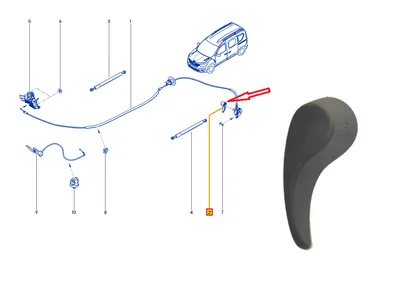Kapoti avamise hoob OEM Dacia Dokker,Lodgy/Renault Express - REN 656237901R - OE - 100% Genuine Part