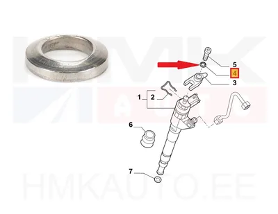 Pihusti kinnituspoldi seib OEM Fiat Ducato 2,3JTD / Jumper,Boxer,Ducato 3,0HDi - FIAT  500353601 - OE - 100% Genuine Part