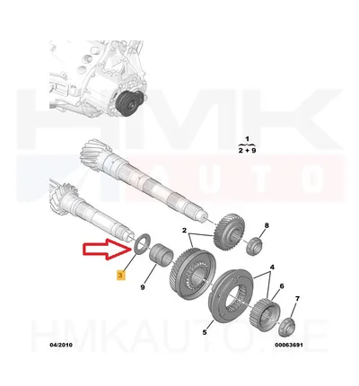 Vaheseib 5-käik OEM Citroen/Peugeot BE3,BE4 - PSA  230460 - OE - 100% Genuine Part