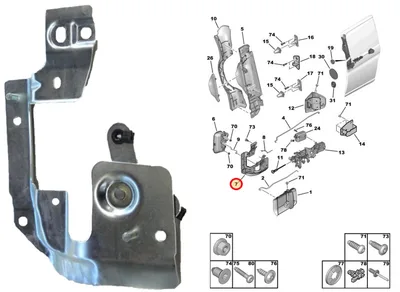 Oven ulkokahvan mekanismi, vasen liukuovi OEM Berlingo/Partner 2005- - PSA  9137F7 - OE - 100% Genuine Part