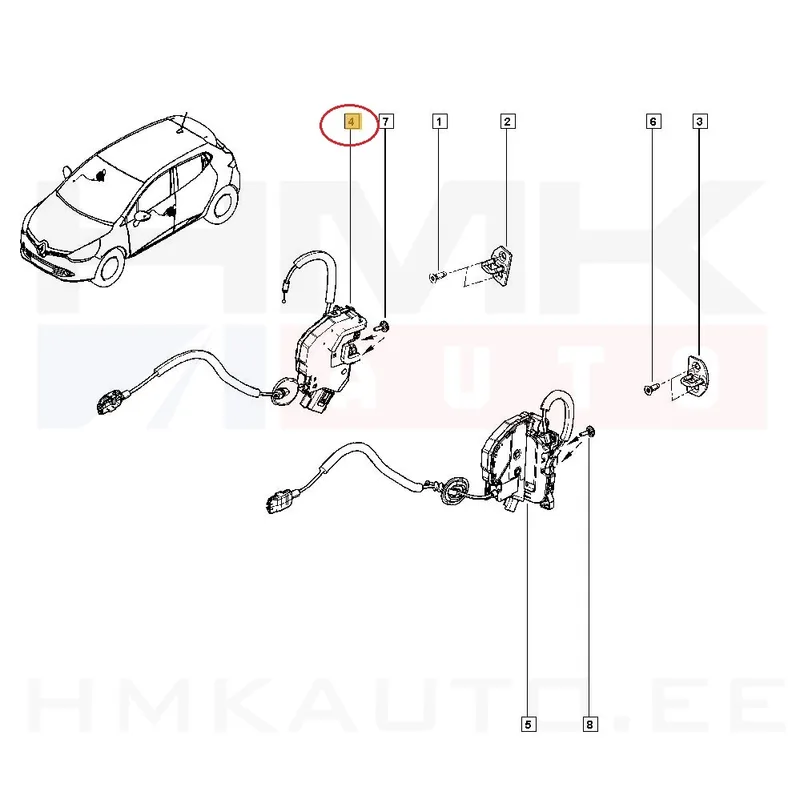 Ukselukusti esiuksele parem OEM Renault Clio IV - REN 805024563R - OE - 100% Genuine Part