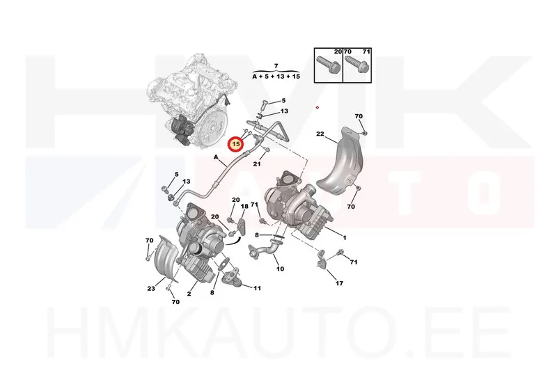 Turbo õlitustoru tihend OEM Citroen/Peugeot - PSA 038031 - OE - 100% Genuine Part