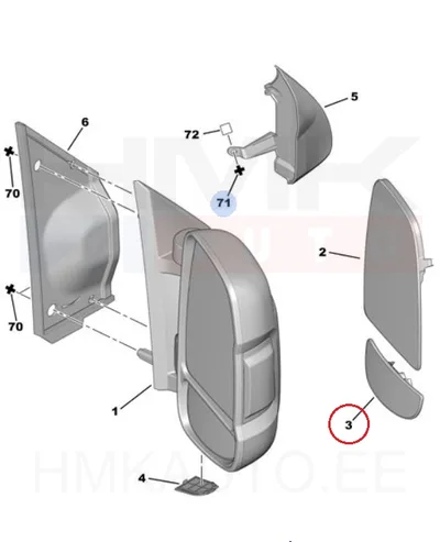 Peegliklaas parem alumine soojendusega Jumper/Boxer/Ducato 06- - FT88547 - Fast