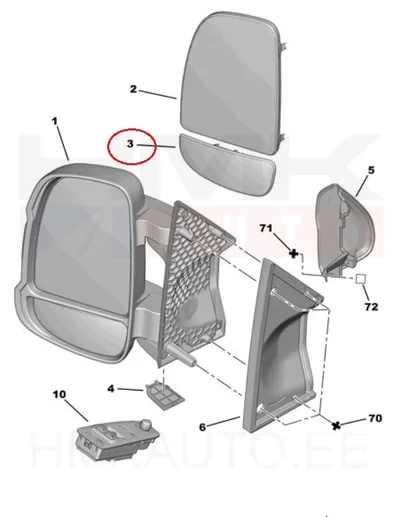 Peegliklaas vasak alumine Jumper/Boxer/Ducato 2006- - FT88548 - Fast