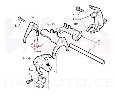 1-2. käigu lülituskahvel OEM Fiat - FIAT  55224076 - OE - 100% Genuine Part
