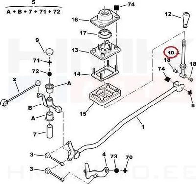 Käigukang kulissiga OEM Citroen/Peugeot - PSA  2400F1 - OE - 100% Genuine Part