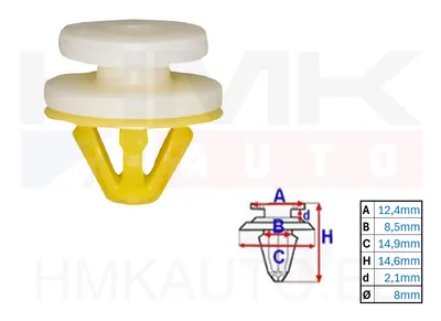 Clip, enjoliveur Renault 8mm (1pcs.) - C30141