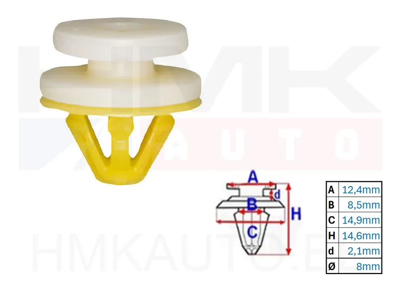 Фиксатор обшивки Renault 8mm (1шт.) - C30141