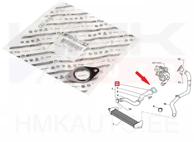 Turbo õhutoru tihend OEM Fiat Doblo 1,3JTD - FIAT 51745708 - OE - 100% Genuine Part