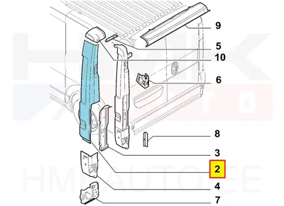 Door pillar repair plate, rear left OEM Jumper/Boxer/Ducato 2006- - PSA 8503FE - OE - 100% Genuine Part