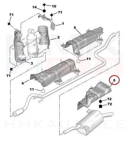 Summuti kuumaplekk OEM Citroen/Peugeot 1,6HDi - PSA 1723GJ - OE - 100% Genuine Part
