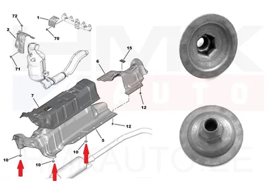 Lämpösuojan mutteri OEM Citroen/Peugeot - PSA  171844 - OE - 100% Genuine Part