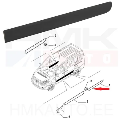 Liugukse liist vasak OEM Jumpy/Expert/Scudo 2007- - FIAT  1497643078 - OE - 100% Genuine Part