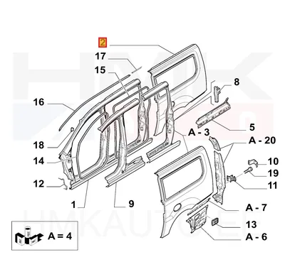 Tagatiib vasak OEM Jumpy/Expert/Scudo 2007- L2 - FIAT 9467060788 - OE - 100% Genuine Part
