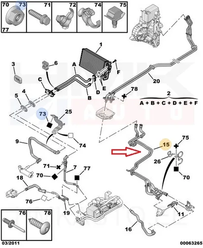 Jahutusvedeliku torud OEM Jumpy/Expert/Scudo - PSA  6466LZ - OE - 100% Genuine Part
