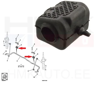 Douille de barre stabilisatrice, essieu avant Citroen/Peugeot - SAS-2300049	 - Sasic