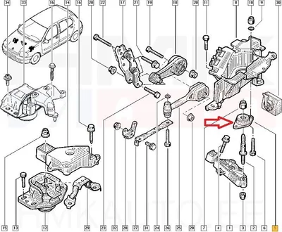 Mootoripadi vasak OEM Renault - REN 7700428935 - OE - 100% Genuine Part