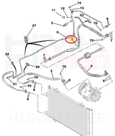 Tuyau climatisation OEM Citroen C5 08- - PSA 9808098280 - OE - 100% Genuine Part