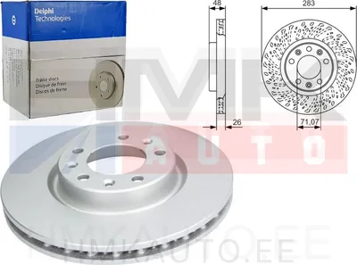 Disque de frein, avant Citroen C4 Picasso, Berlingo 2018- /Peugeot Partner 2018- 283/26 - BG4669C - Delphi