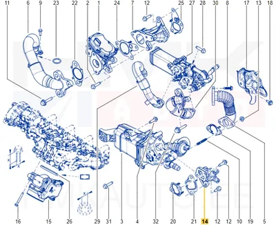 EGR jahuti flants OEM Renault Master 2,3DCI 2010- - REN  147253180R - OE - 100% Genuine Part