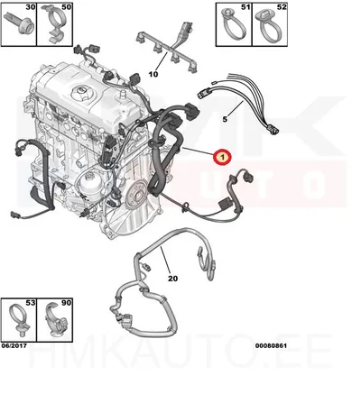 Mootori juhtmestik OEM Citroen/Peugeot TU1/TU3 Euro5 - PSA 6585N1 - OE - 100% Genuine Part