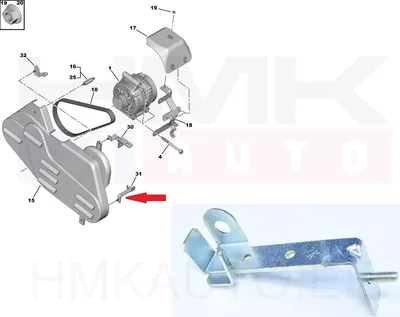 Rihmakatte kinnitus kronstein OEM Jumper/Boxer 2,2HDi - PSA  1606275580 - OE - 100% Genuine Part