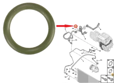 Air conditioner pipe seal 13,4x2,4 OEM Jumper/Boxer/Ducato 2006- - PSA  6460N0 - OE - 100% Genuine Part