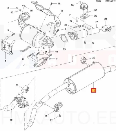 Summuti tagaosa OEM Renault Trafic 2014- - REN 200107729R - OE - 100% Genuine Part