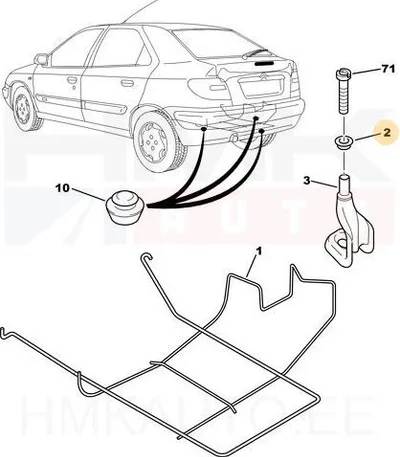 Шайба крепления запасного колеса OEM Berlingo/Partner/Xsara - PSA 761589 - OE - 100% Genuine Part