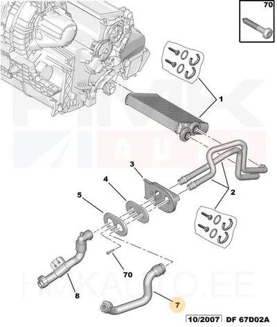 Jahutusvedeliku lõdvik OEM Citroen C5 / Peugeot 407 - PSA  6466RW - OE - 100% Genuine Part