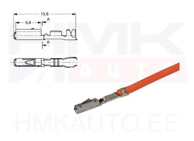 Câble de réparation avec borne : Section du câble 0,75 mm² ; borne 0,6x0,6 mm - 51277207