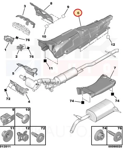 Summuti kuumaplekk OEM Peugeot 508 - PSA 1723LK - OE - 100% Genuine Part