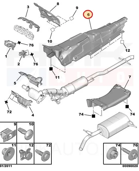 Summuti kuumaplekk OEM Peugeot 508 - PSA 1723LK - OE - 100% Genuine Part