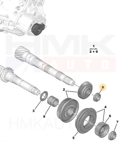 Käigukasti võlli mutter OEM Citroen/Peugeot BE4 - PSA 230459 - OE - 100% Genuine Part