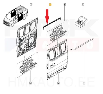 Liugukse juhtsiini kate parem OEM Renault Trafic/Opel Vivaro 2014-  LWB - REN  781509725R - OE - 100% Genuine Part
