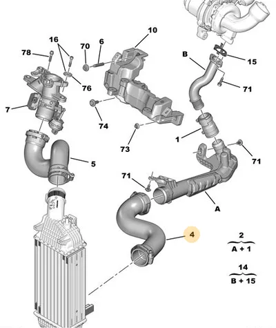Turbo õhuvoolik OEM Citroen/Peugeot - PSA  0382PA - OE - 100% Genuine Part