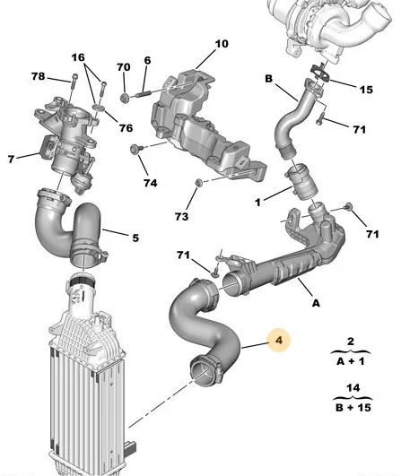 Turbo õhuvoolik OEM Citroen/Peugeot - PSA 0382PA - OE - 100% Genuine Part