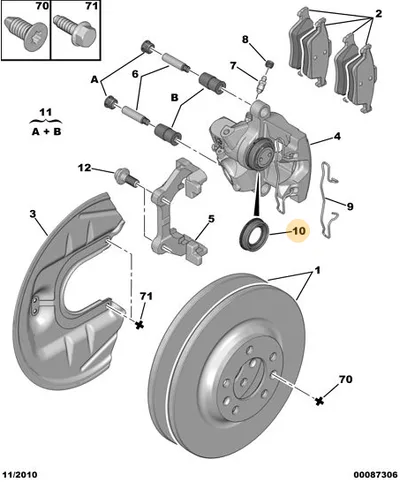 Brake caliper repair kit OEM Citroen/Peugeot - PSA  1610926580 - OE - 100% Genuine Part