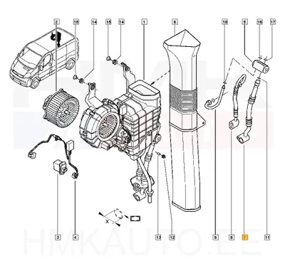 Air conditioning hose rear, low pressure OEM Renault Trafic II - REN 7701058805 - OE - 100% Genuine Part