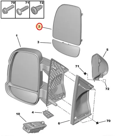 Peegliklaas vasak ülemine soojendusega OEM Jumper/Boxer/Ducato 2006- - PSA 8151LJ - OE - 100% Genuine Part