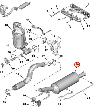 Tahmafilter(DPF/FAP) OEM Peugeot 508 1,6HDI - PSA  1613426180 - OE - 100% Genuine Part