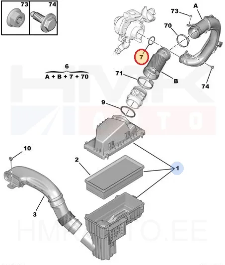 Turbo õhutoru tihend OEM Citroen/Peugeot - PSA 143448 - OE - 100% Genuine Part