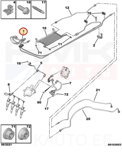 Kütusetorustik OEM Citroen/Peugeot 1,6HDi - PSA  9811548780 - OE - 100% Genuine Part