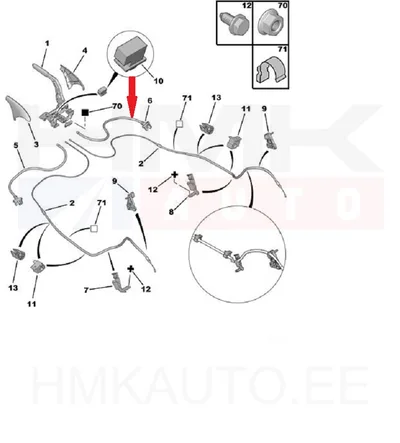 Parking brake cable guide tube right OEM Berlingo/Partner 08- - PSA  476967 - OE - 100% Genuine Part