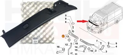 Решетка стеклоочистителей, правая OEM Jumper/Boxer/Ducato 2006-14 - FIAT 735480267 - OE - 100% Genuine Part